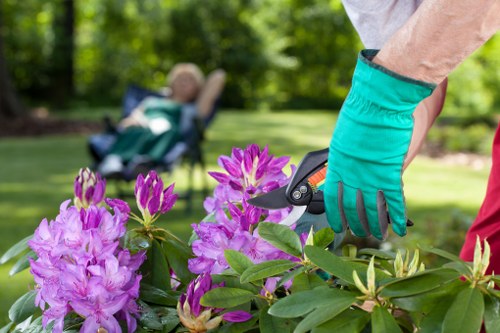 First aid kit and safety equipment on a gardening vehicle